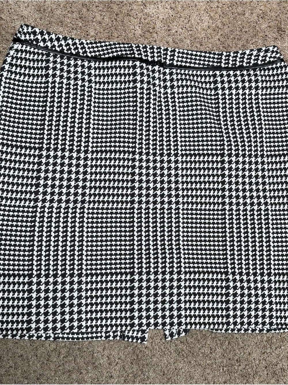 Talbots Black and White Houndstooth Skirt
